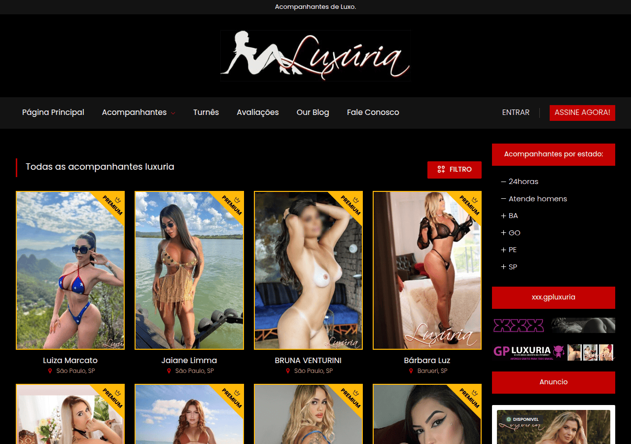 Screenshot of luxuria.com.br