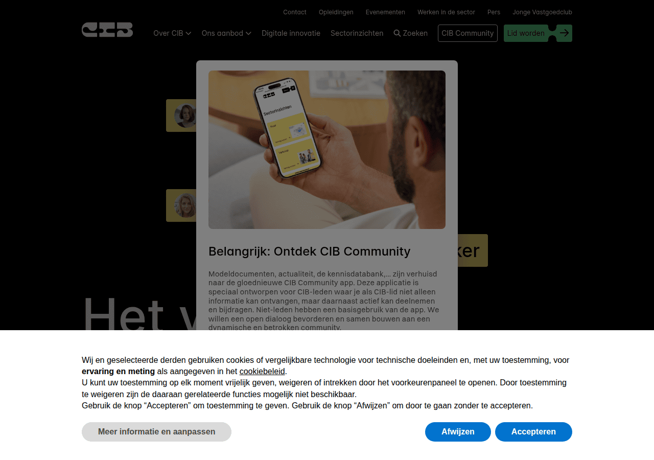Screenshot of cib.be