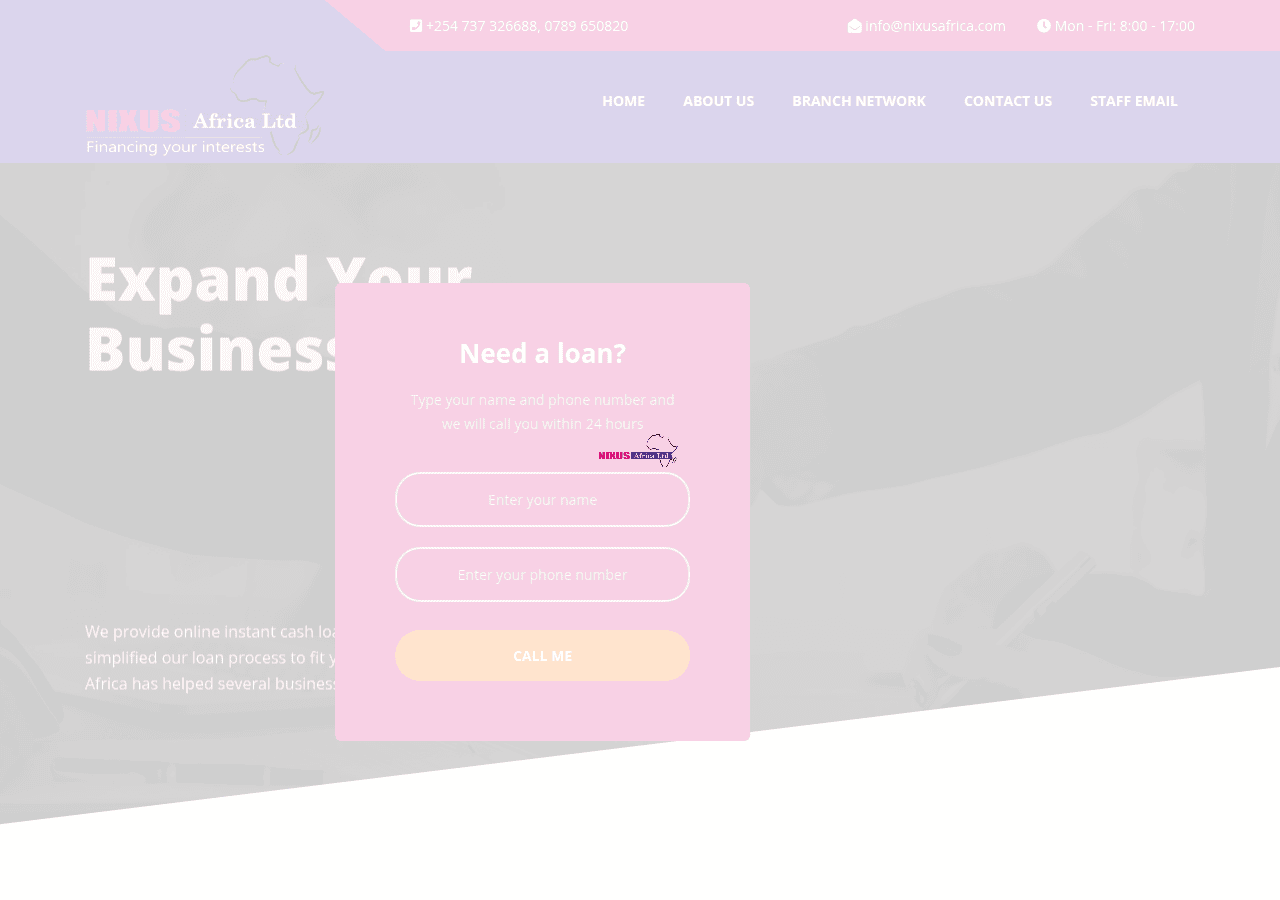 Screenshot of nixusafrica.co.ke