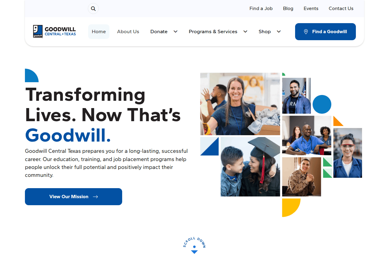 Screenshot of goodwillcentraltexas.org