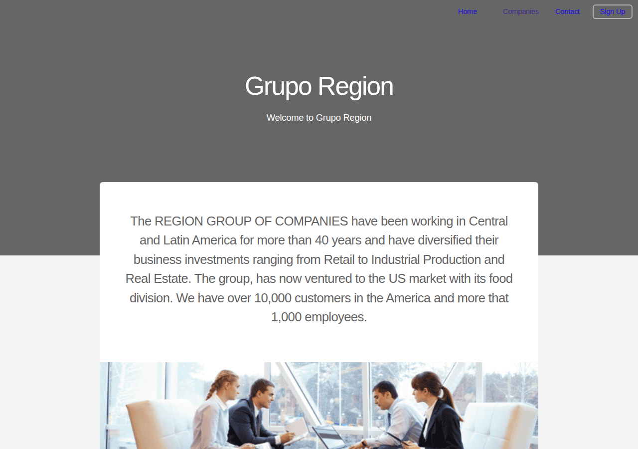 Screenshot of gruporegion.com