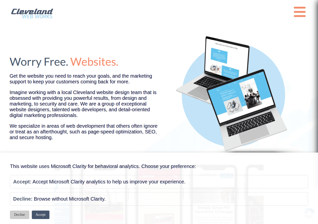 Screenshot of clevelandwebworks.com
