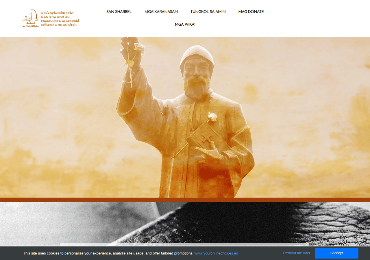 Screenshot of familyofsaintsharbel-philippines.org