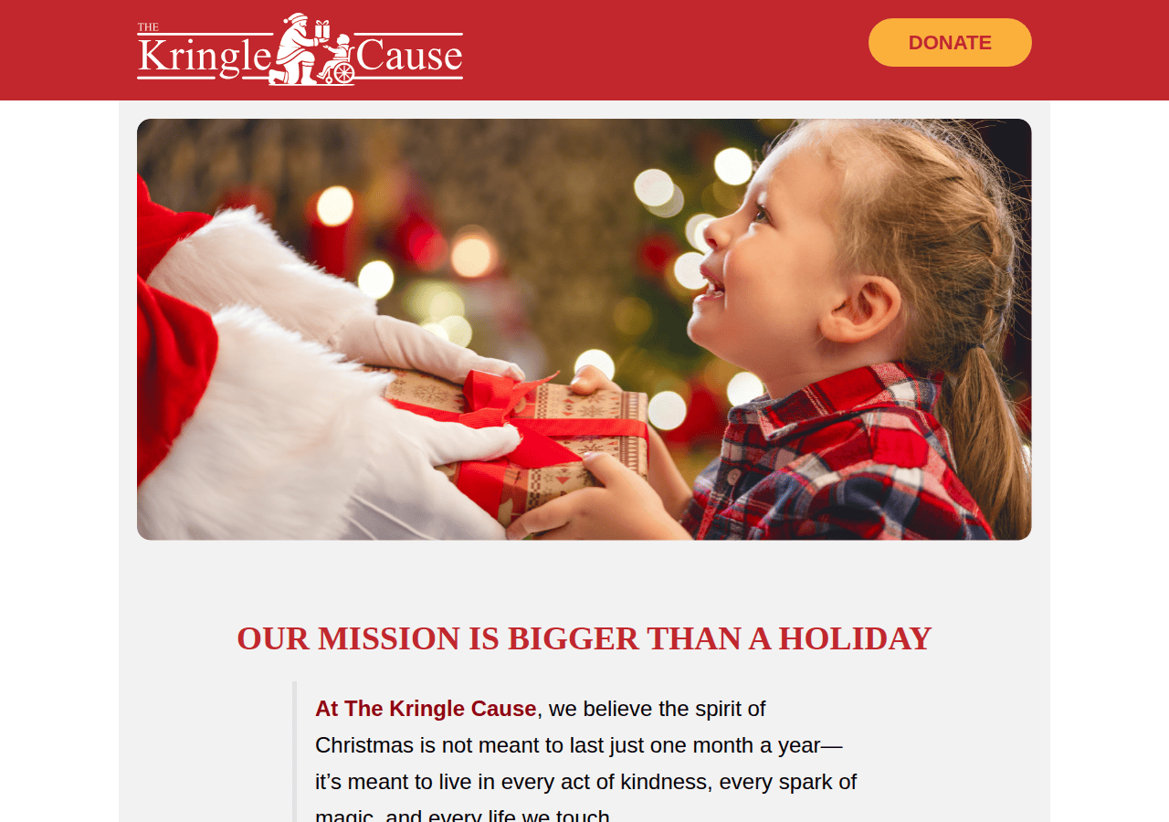 Screenshot of kringlecause.org
