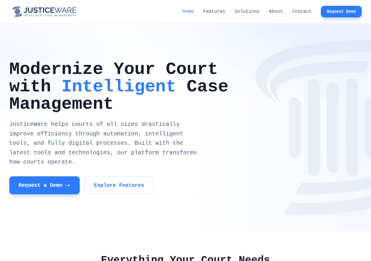 Screenshot of justiceware.com