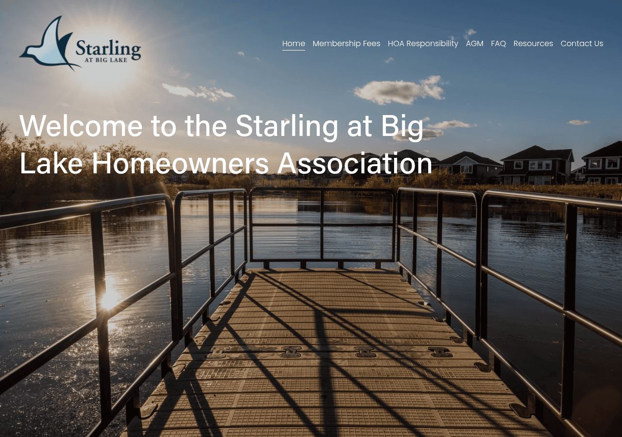Screenshot of starlingatbiglakehoa.com