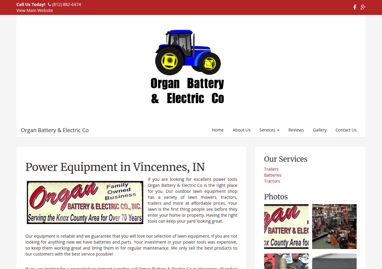 Screenshot of vincennesequipmentsupplier.com