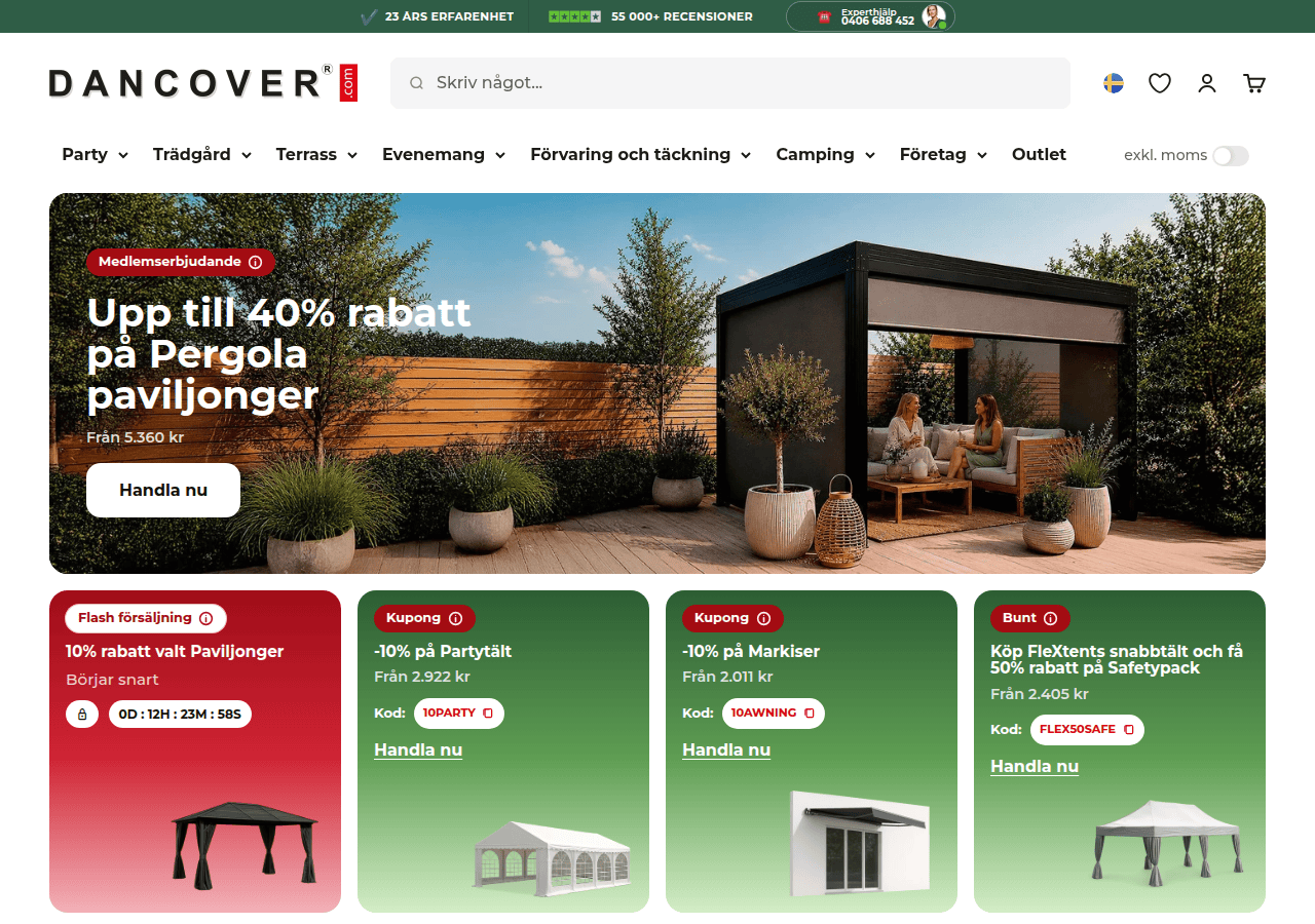 Screenshot of dancover.se