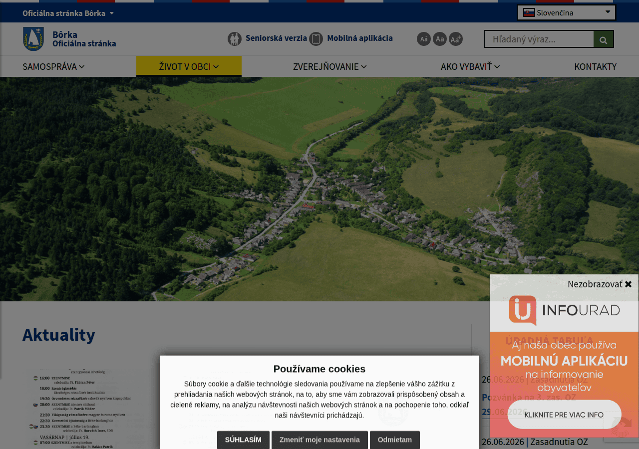 Screenshot of obecborka.sk