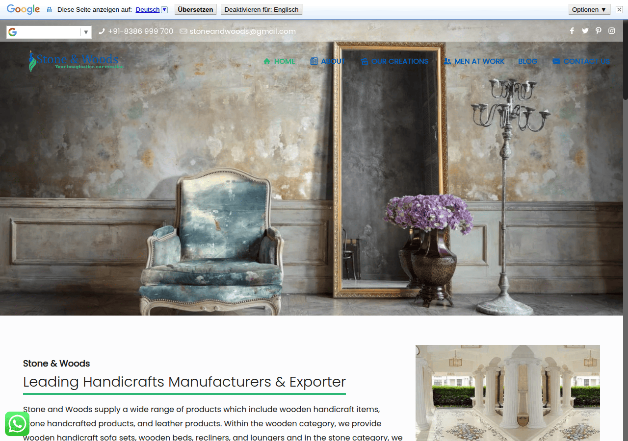 Screenshot of stoneandwoods.com