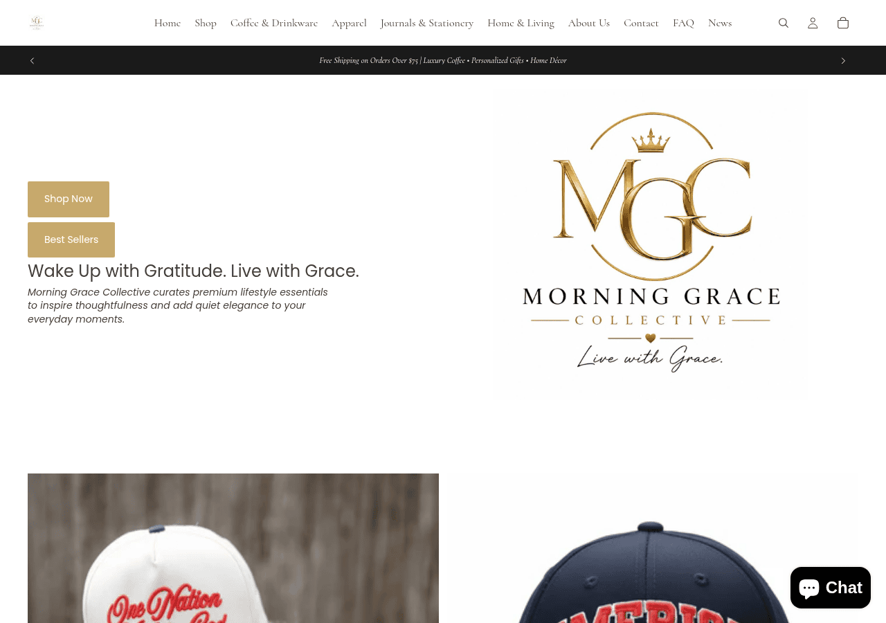 Screenshot of morninggracecollective.com