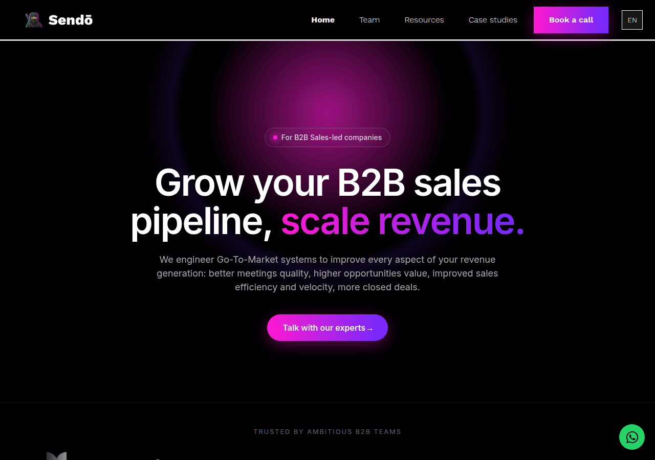Screenshot of sendo.agency