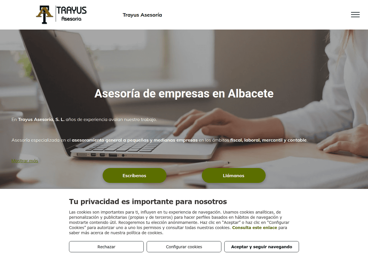 Screenshot of trayusasesoria.es