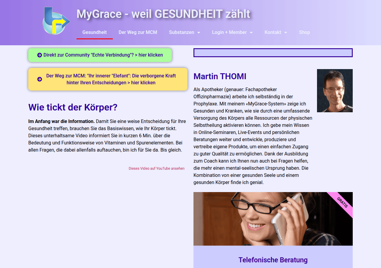 Screenshot of mygrace.ch