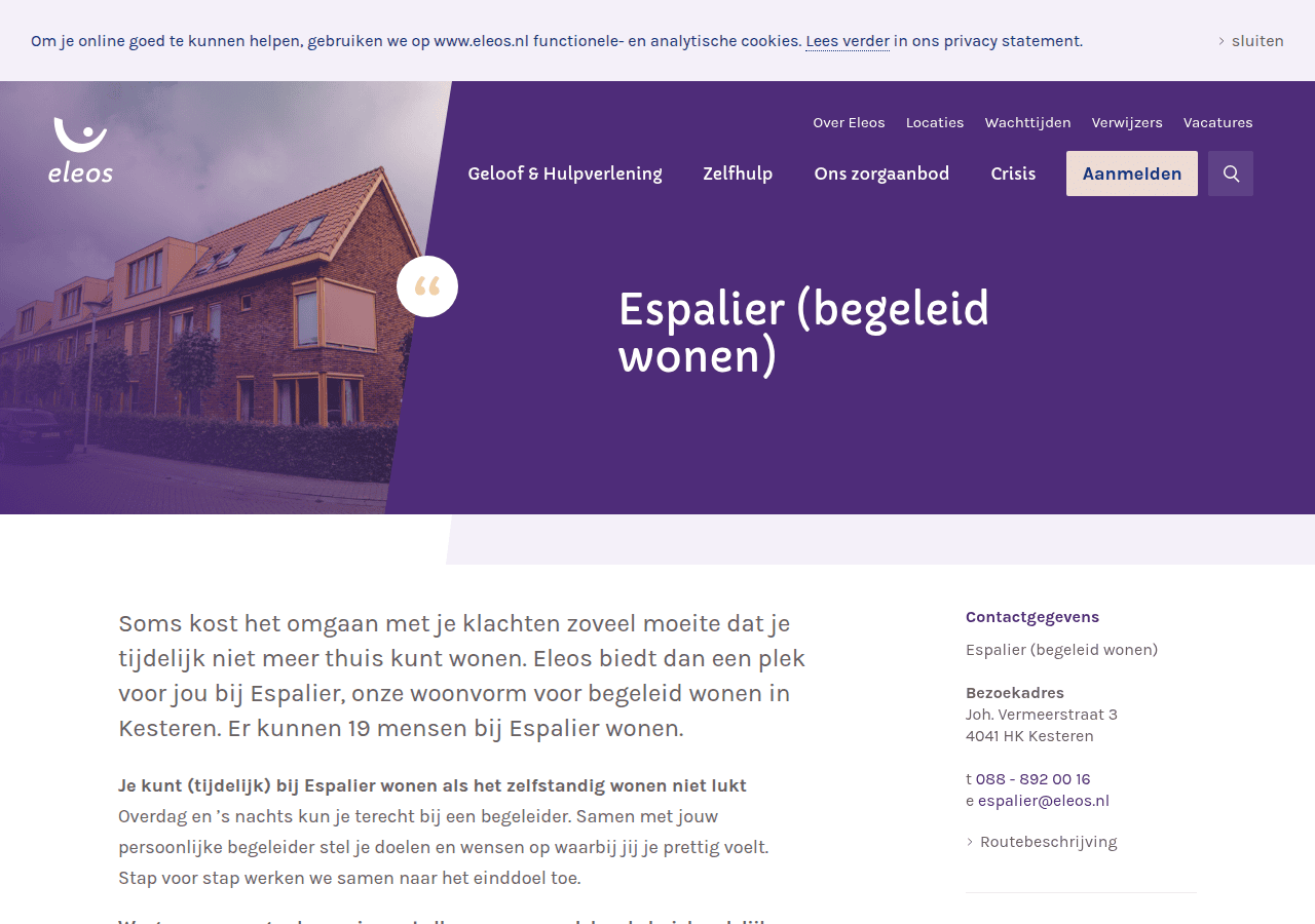 Screenshot of eleos.nl