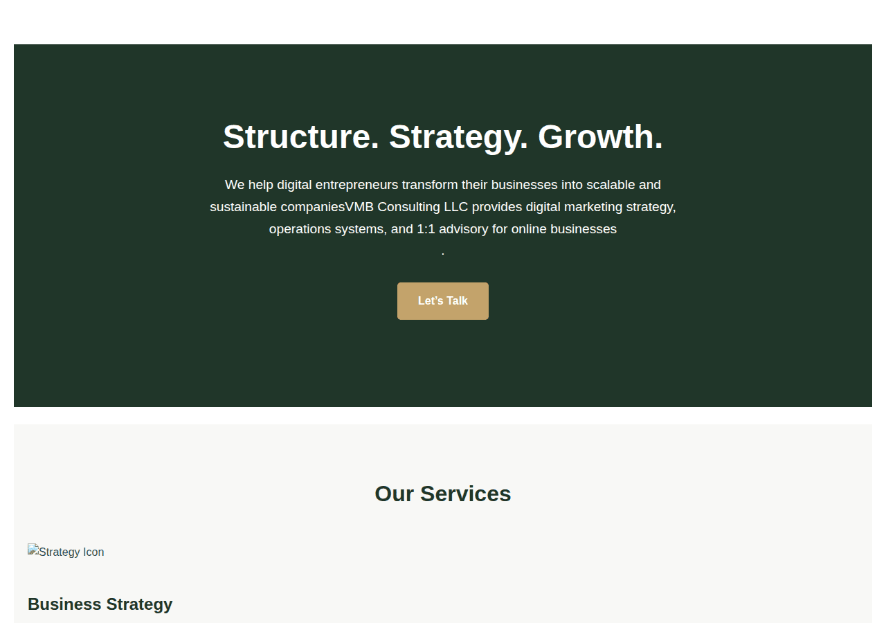 Screenshot of vmbconsultingllc.com