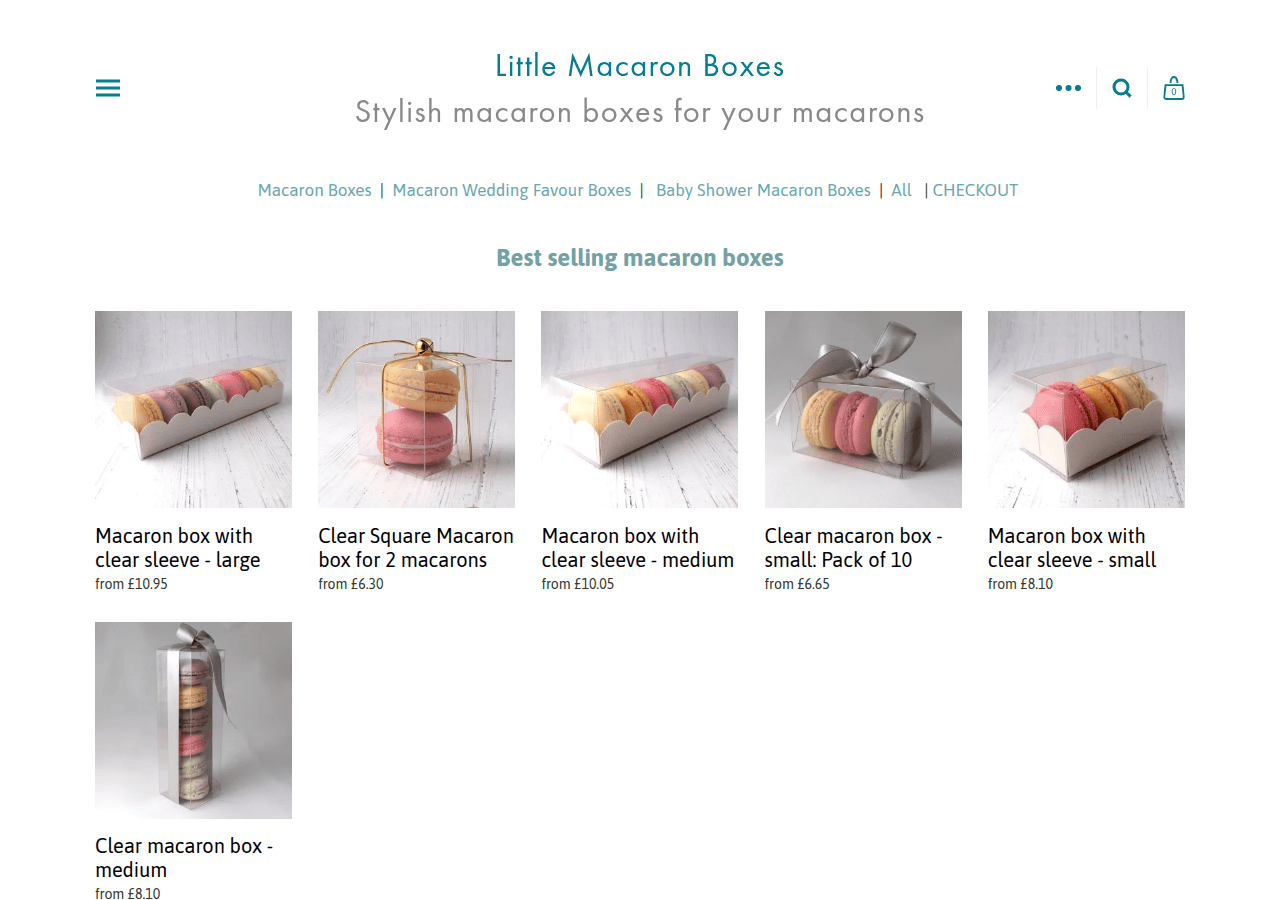 Screenshot of littlemacaronboxes.co.uk