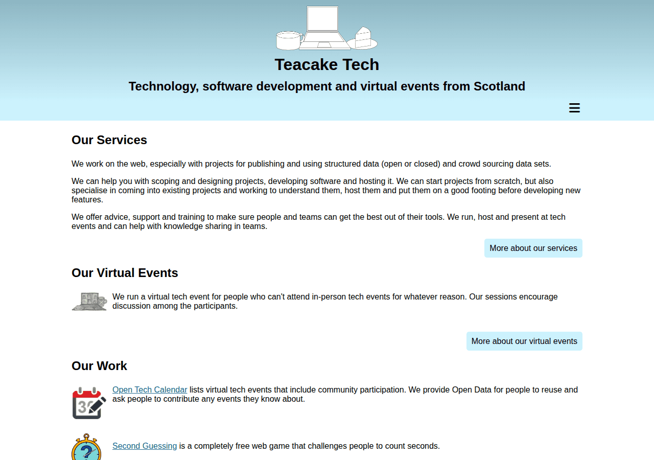 Screenshot of teacaketech.scot