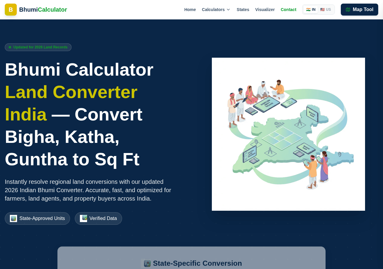 Screenshot of bhumi-calculator.in