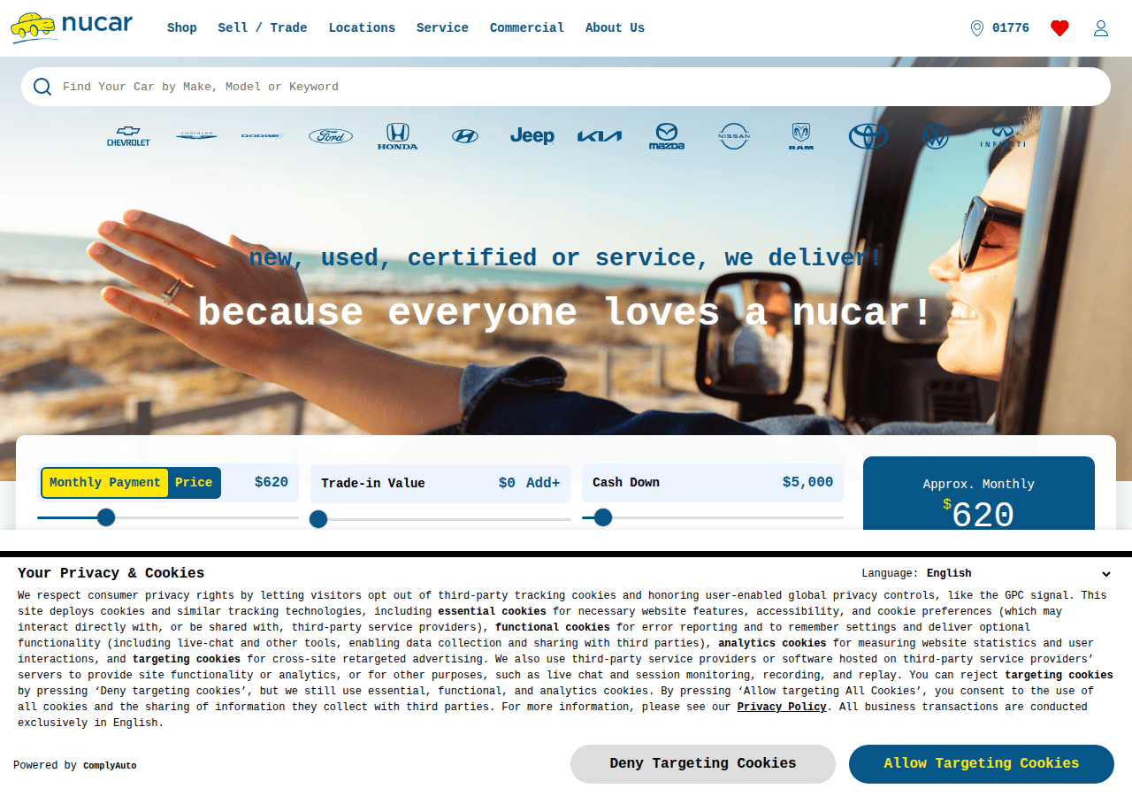 Screenshot of nucar.com