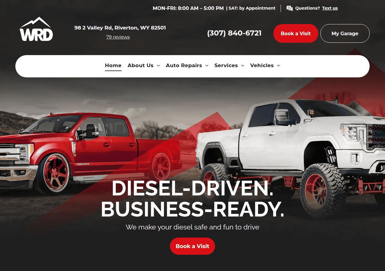 Screenshot of windriverdiesel.com