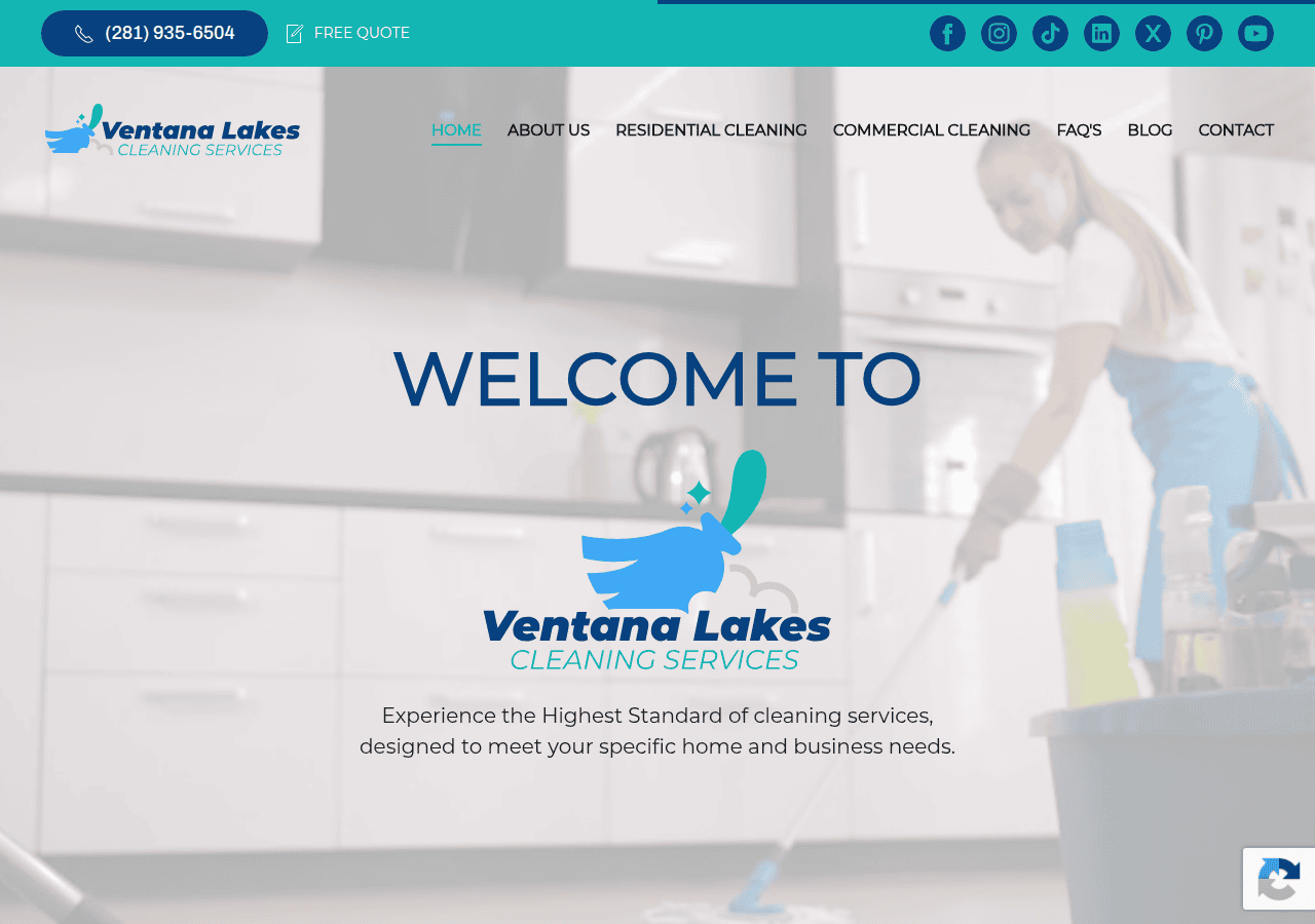 Screenshot of ventanalakescleaning.com