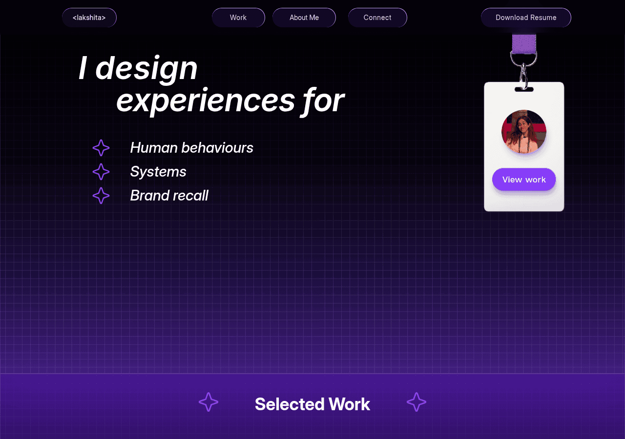 Screenshot of lakshitajr.framer.website