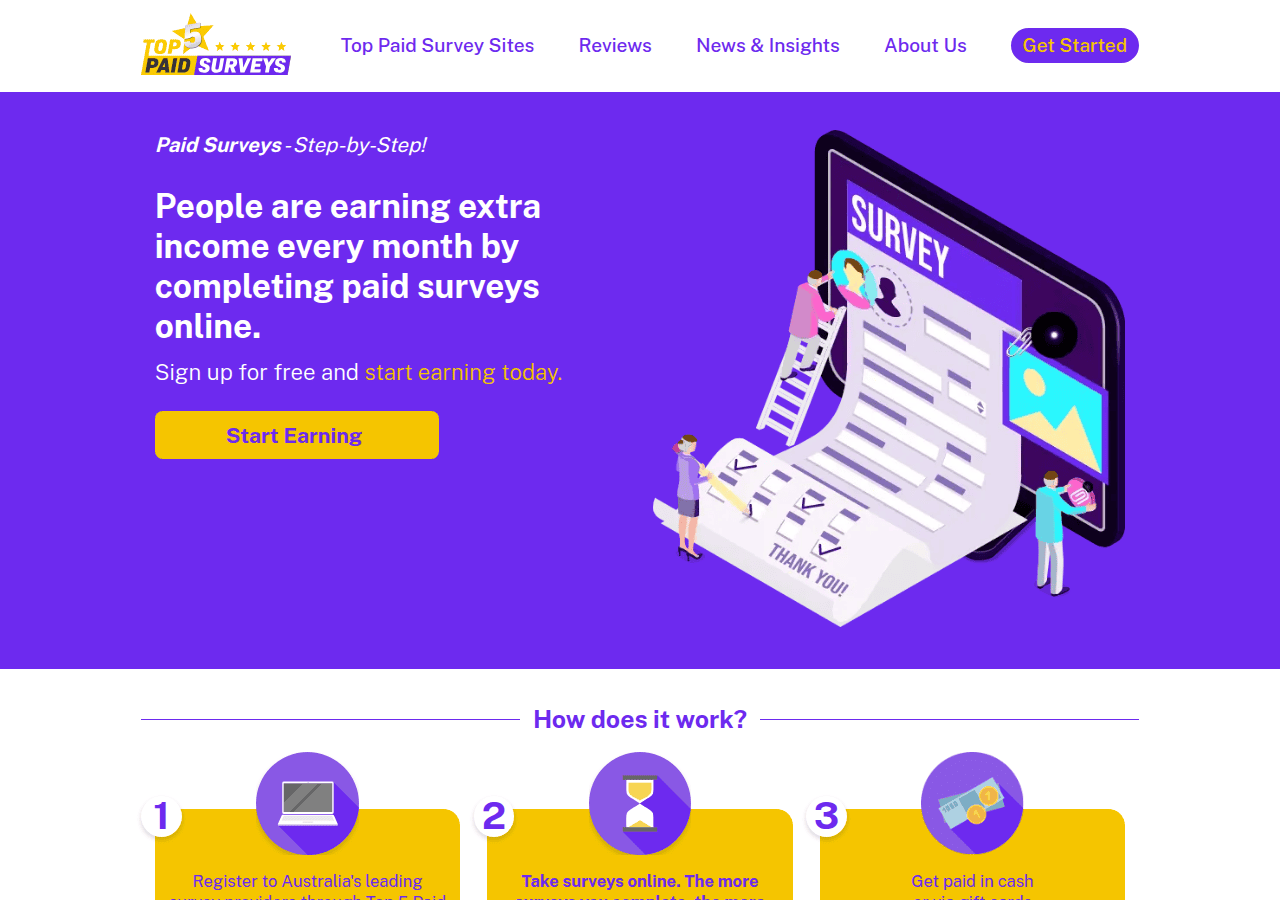 Screenshot of top5paidsurveys.com