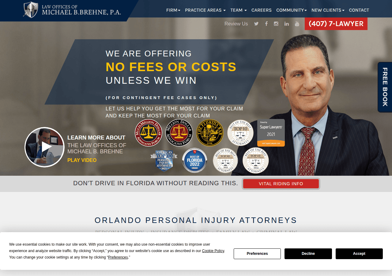 Screenshot of brehnelaw.com