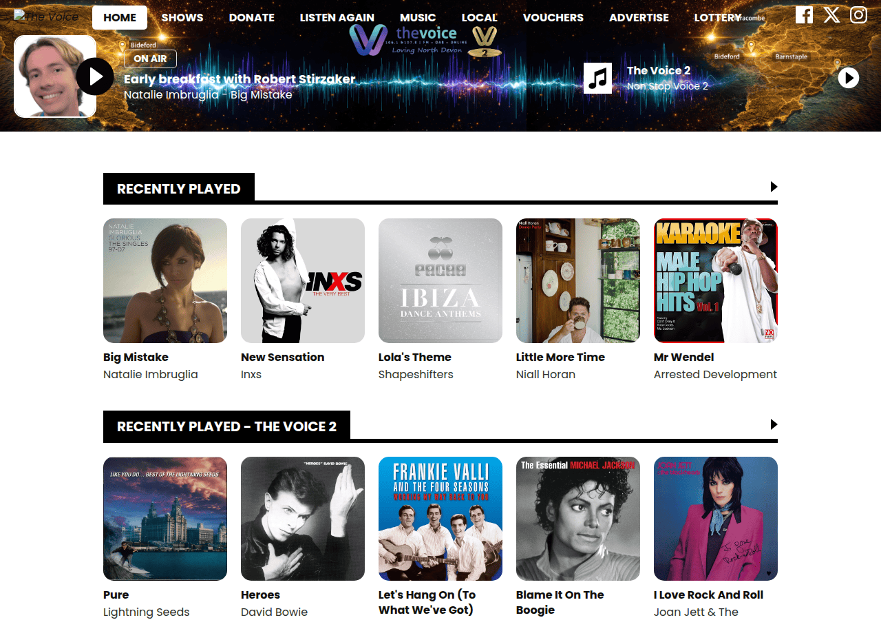Screenshot of thevoicefm.co.uk