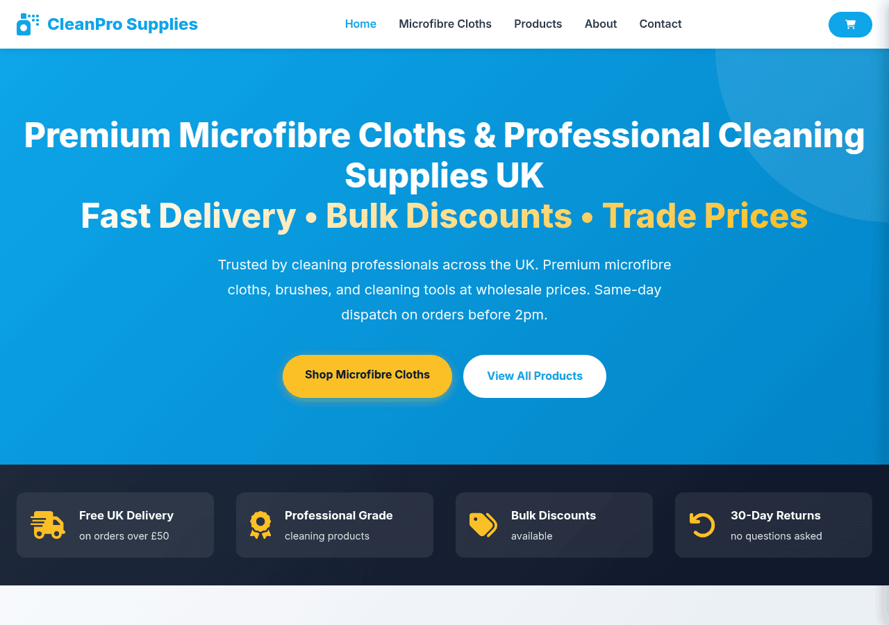 Screenshot of cleanprosupplies.co.uk
