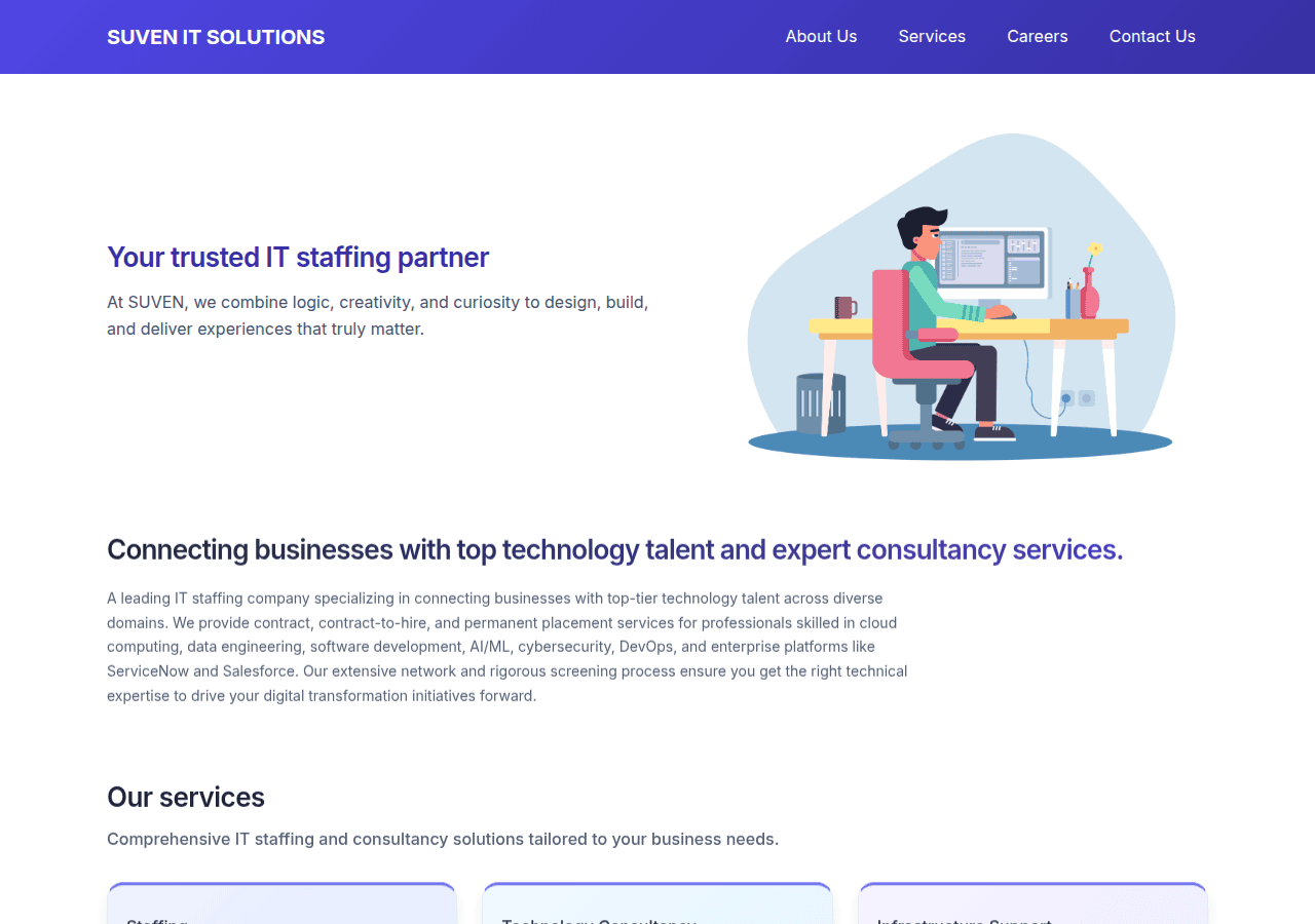 Screenshot of suvenitsolutions.com
