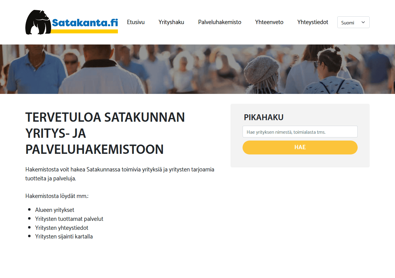 Screenshot of yrityshakemistot.fi