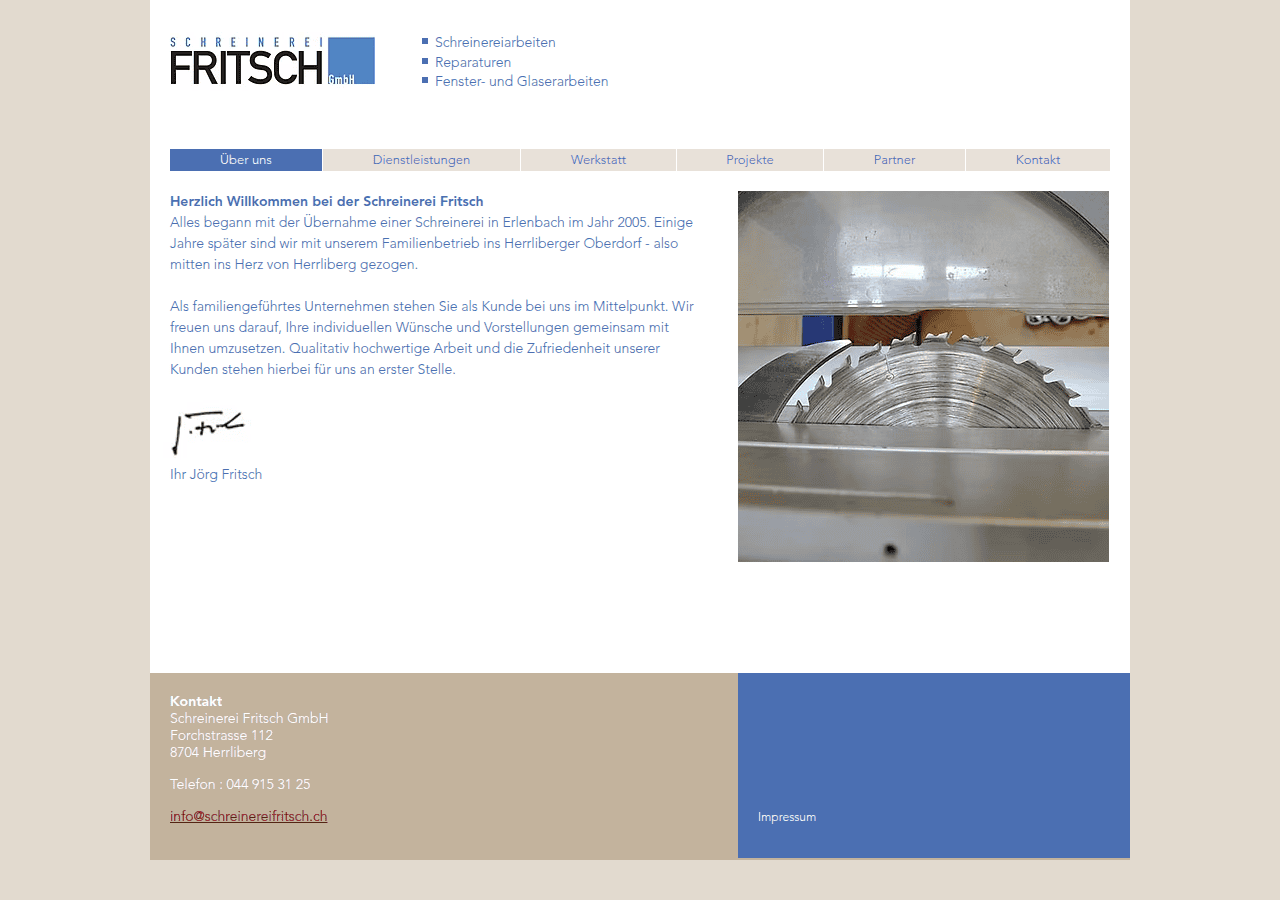 Screenshot of schreinereifritsch.ch