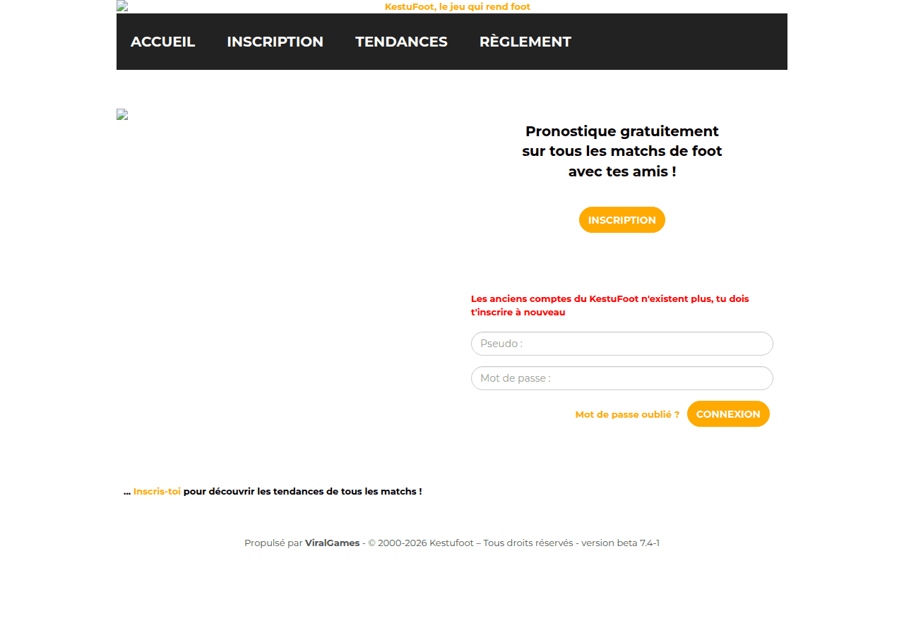 Screenshot of kestufoot.com