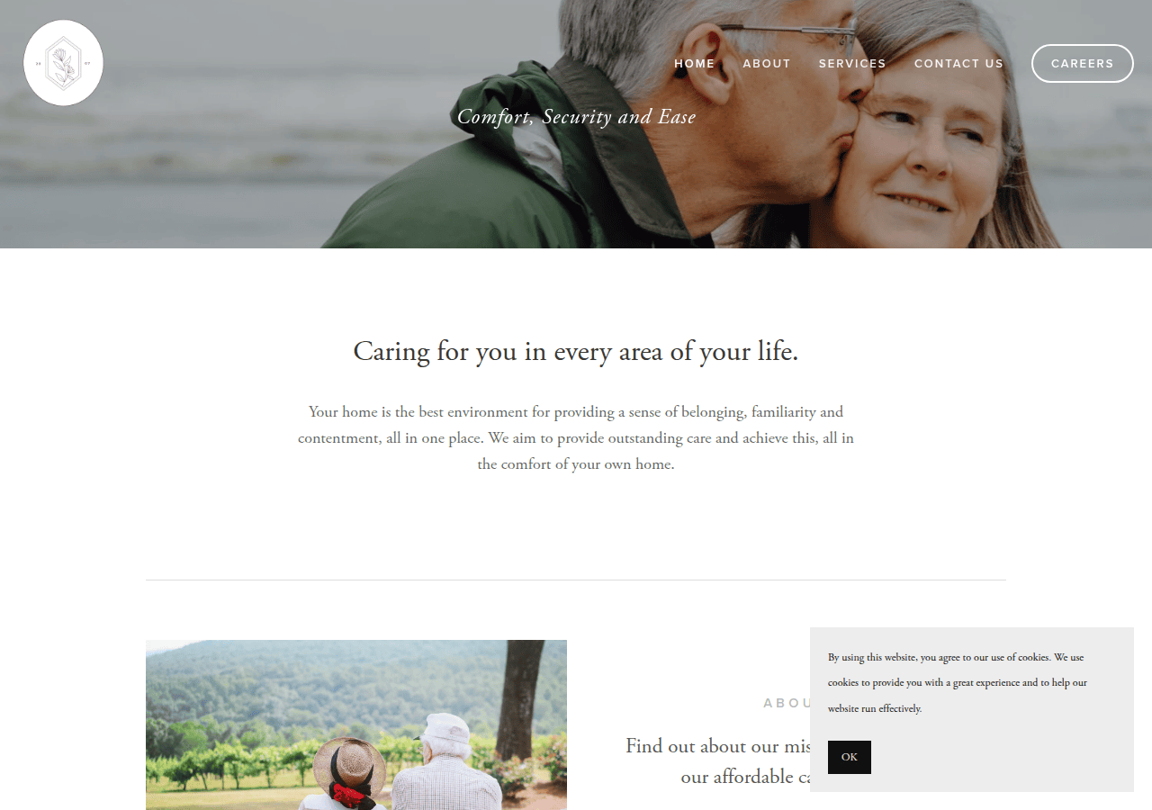 Screenshot of audreycareandhousing.co.uk