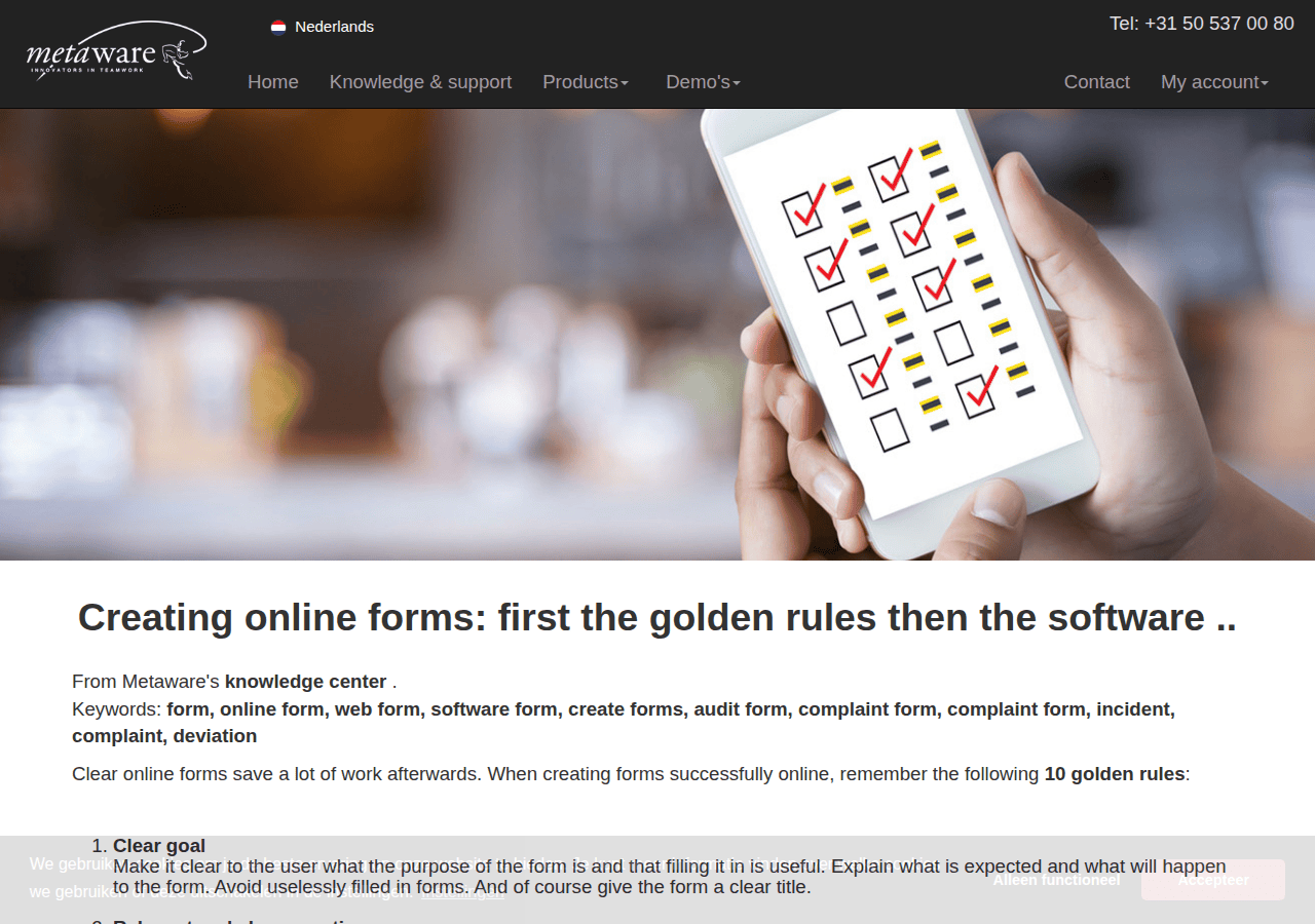 Screenshot of onlineformulier.eu