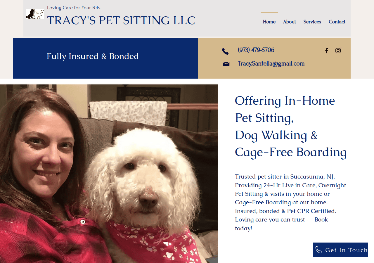 Screenshot of tracyspetsittingnj.com