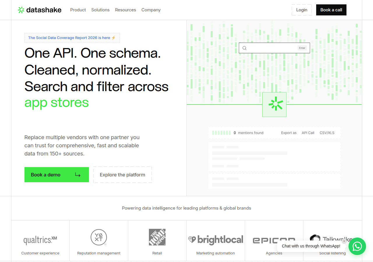 Screenshot of datashake.com