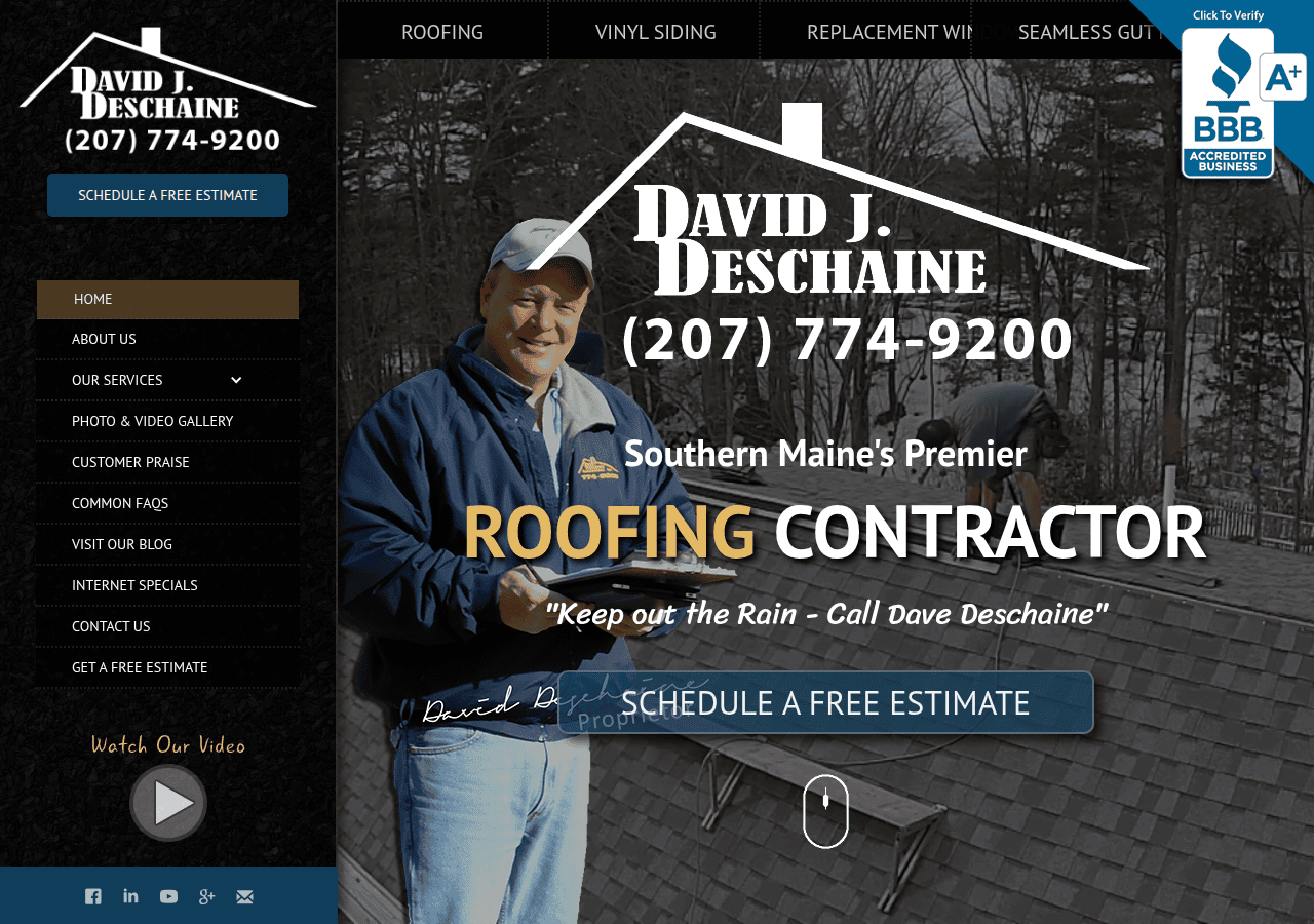 Screenshot of daviddeschaine.com