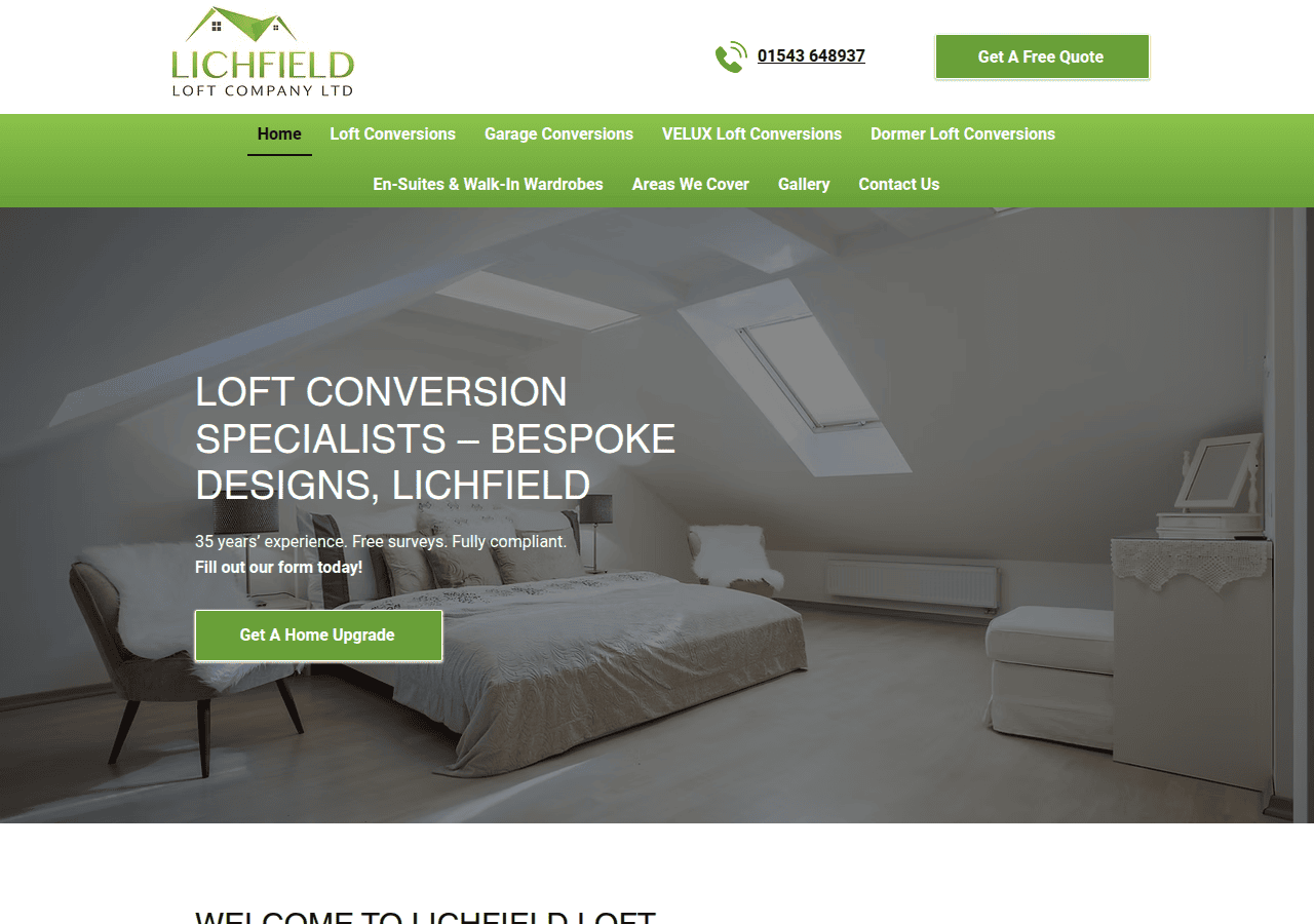 Screenshot of lichfieldloftcompany.co.uk