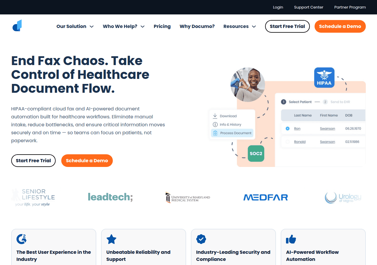 Screenshot of documo.com