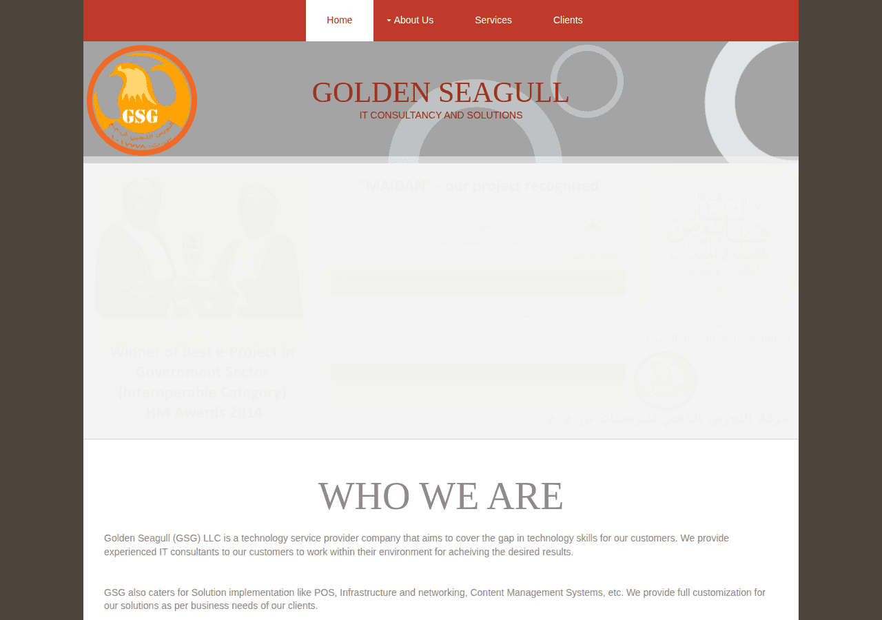 Screenshot of golden-seagull.com
