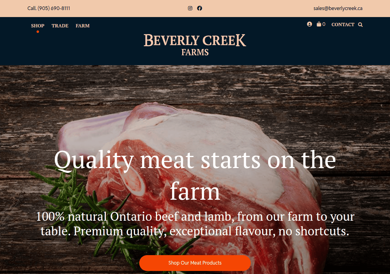 Screenshot of beverlycreek.ca