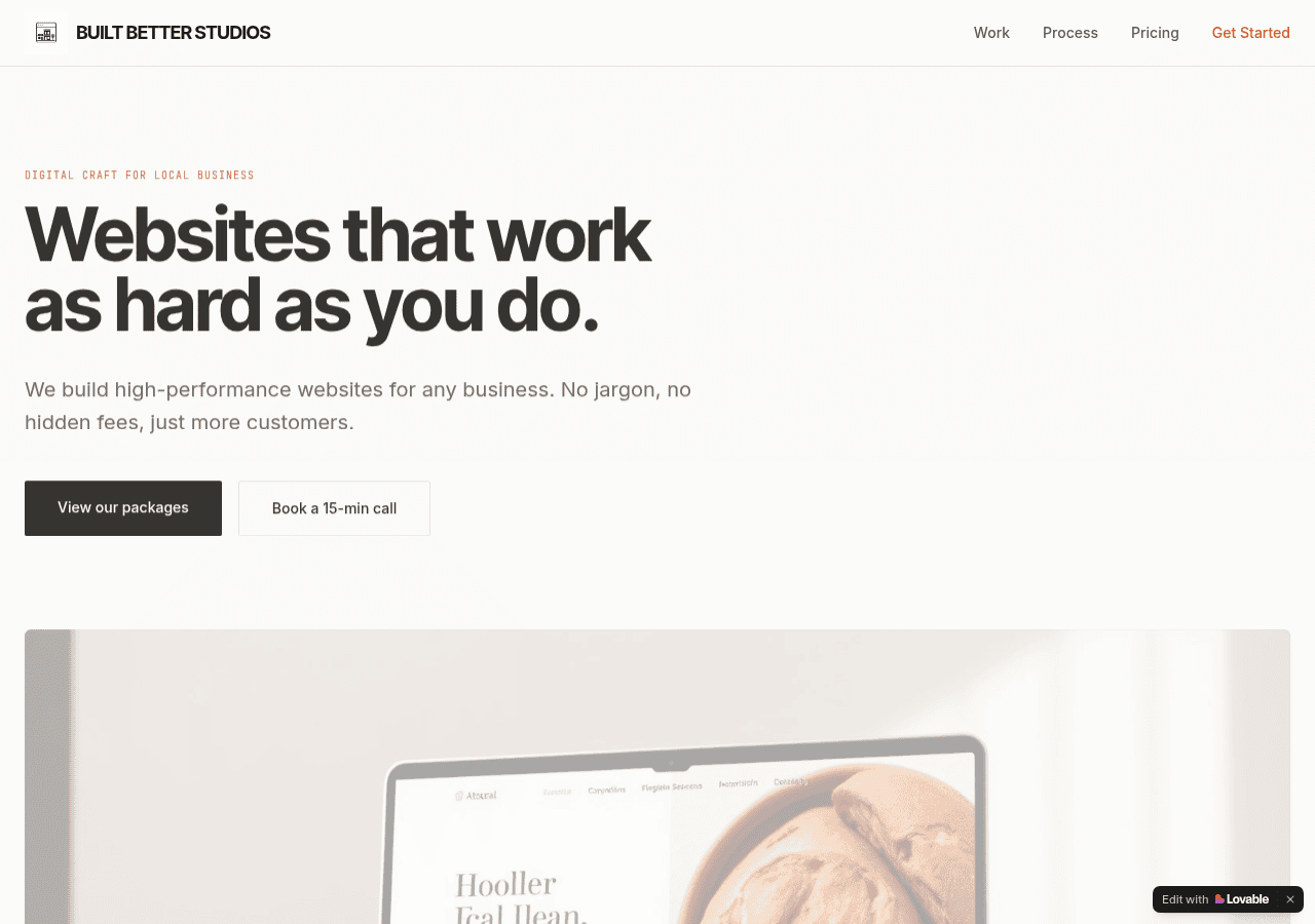 Screenshot of builtbetterstudios.com