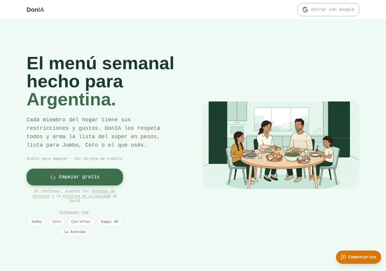 Screenshot of donia.com.ar