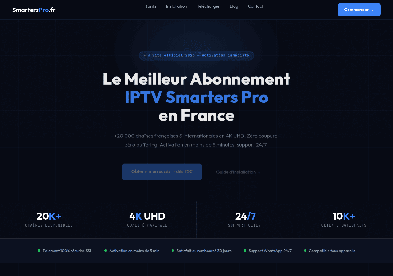 Screenshot of abonnement-smarters-pro.fr