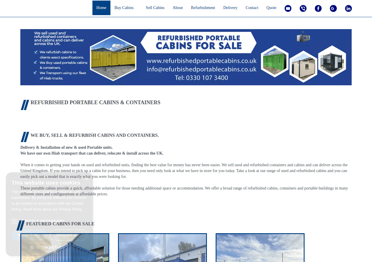 Screenshot of refurbishedportablecabins.co.uk