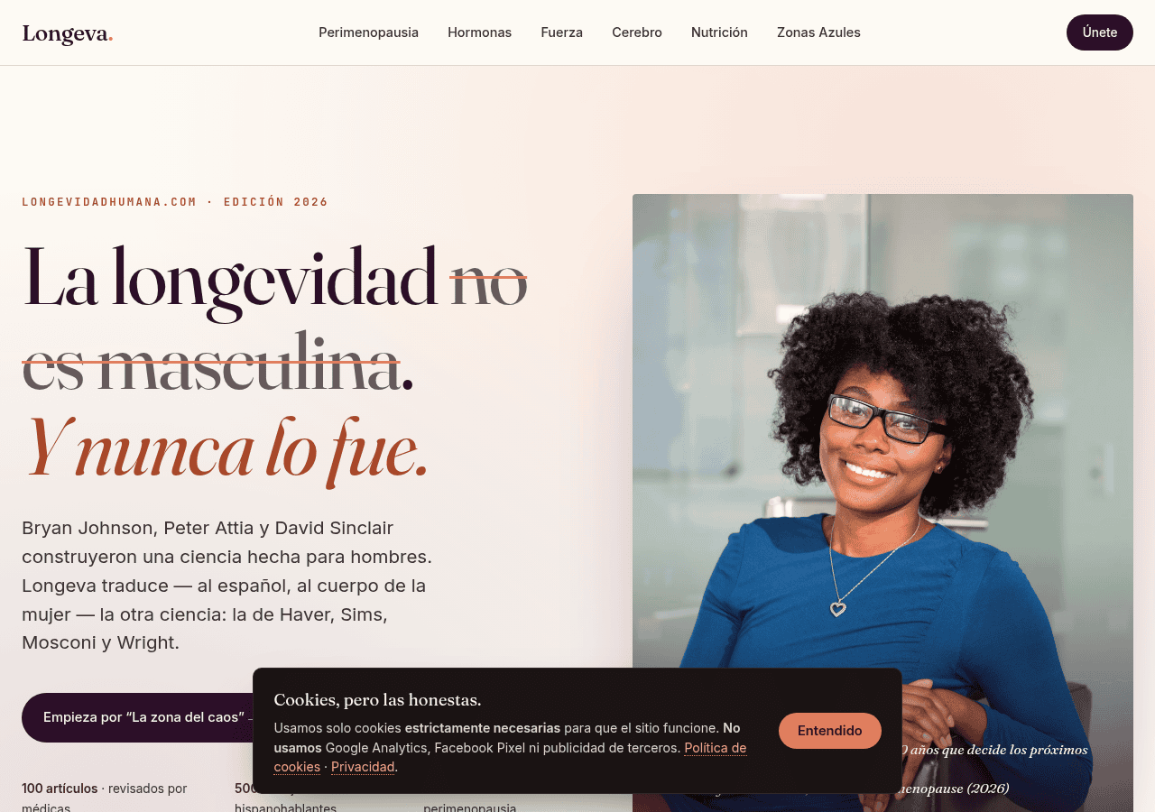 Screenshot of longevidadhumana.com