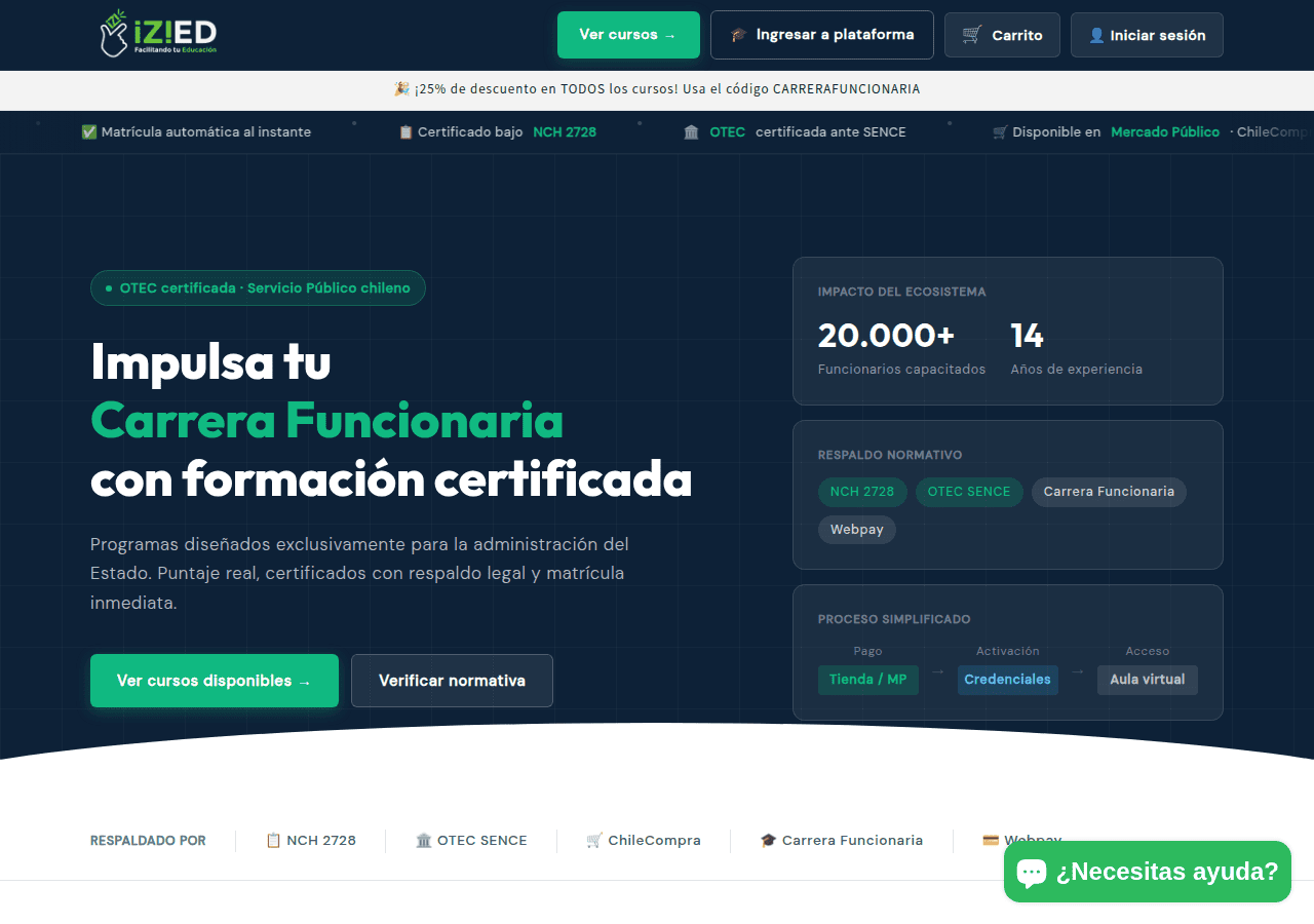 Screenshot of izied.com